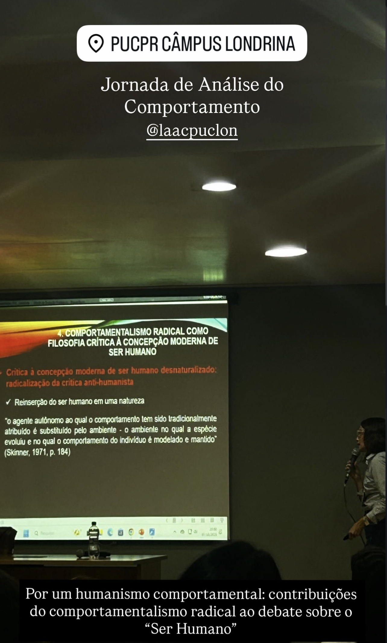Palestra da Jornada de Análise do Comportamento na PUCPR Câmpus Londrina